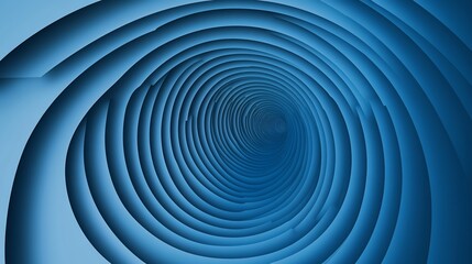 Poster - Abstract blue spiral tunnel, 3D rendering, receding perspective.