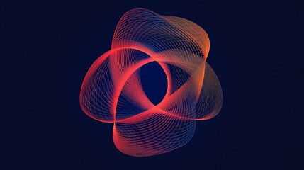 Aufkleber - Abstract red and orange swirling lines on dark background.