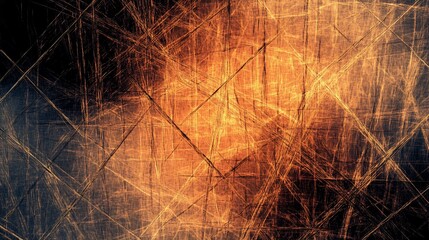 Aufkleber - Abstract orange and brown textured background with intersecting lines.