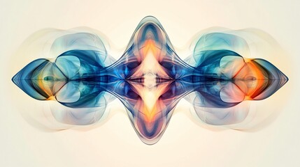 Poster - Abstract colorful symmetrical design with flowing, translucent shapes.