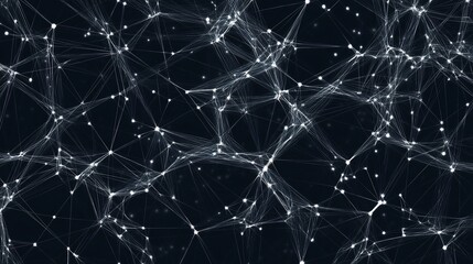Poster - Abstract dark background with interconnected nodes and lines, forming a complex network structure.