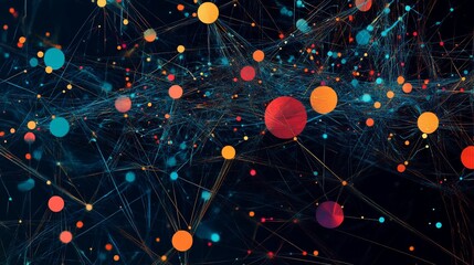 Poster - Abstract network with glowing nodes and lines.