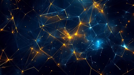 Poster - Abstract network connection with glowing nodes and lines.