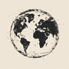 Poster - Grunge-style illustration of Earth.