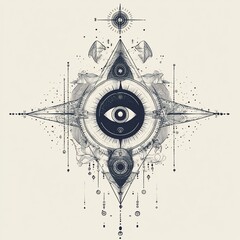 Poster - Abstract eye within geometric sacred geometry design.