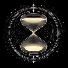 Poster - Hourglass in cosmic space, representing time, eternity, and the universe.