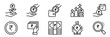 © New River - Money savings and finance vector line icons set. Collection of isolated icons such as money, rupee,  coin, hand, banknote, finance and more. Collection of isolated icons related to rupee currency