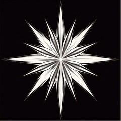 Poster - Abstract black and white starburst design.