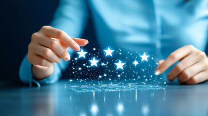 Poster - Creating a magical effect with glowing stars and sparks in a dimly lit setting