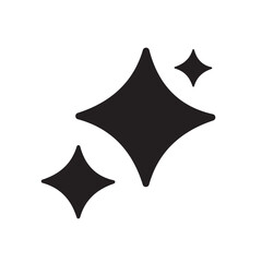 Poster - Black sparkle icon. Shiny star shape. Decorative clean detail. Minimal vector art.