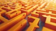© Gajah - Abstract 3D orange maze, complex pathways,