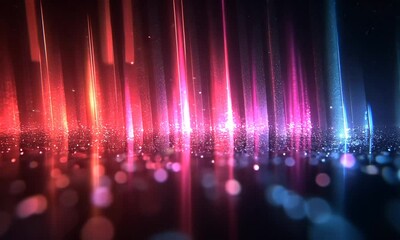 Wall Mural - A vibrant display of colorful light beams and sparkles creating a dynamic visual effect.