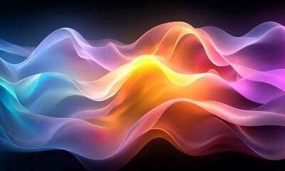 Wall Mural - Abstract waves of vibrant colors creating a fluid and dynamic visual effect.