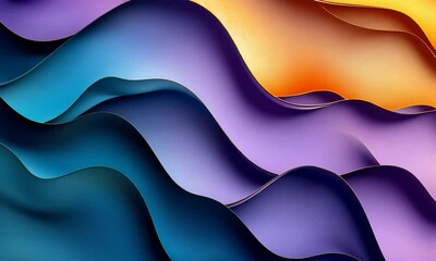 Wall Mural - Abstract waves of vibrant colors flowing in a smooth, artistic design.