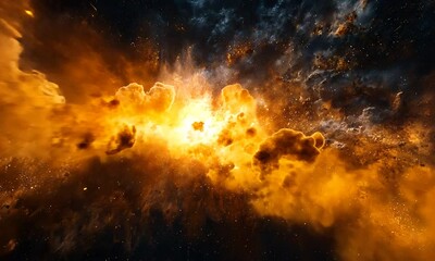 Wall Mural - A vibrant explosion of colors and textures resembling a cosmic event.