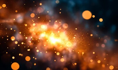 Wall Mural - A vibrant cosmic scene filled with glowing stars and particles, evoking a sense of wonder.