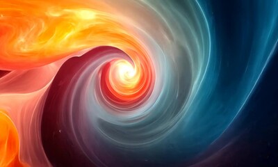 Wall Mural - A swirling abstract representation of vibrant colors and fluid forms, evoking cosmic energy.