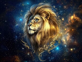 Wall Mural - unveiling the fifth sign of the zodiac: leo in astrological imagery