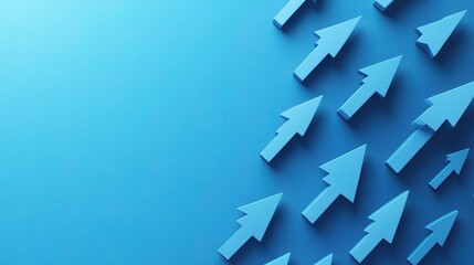Poster - Stylish Blue Background with Arrows Pointing Upward for Design