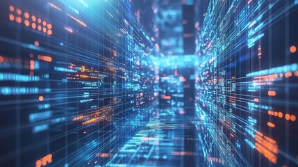 Poster - Abstract Technology Background of Big Data Concept in Digital Space