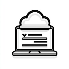 Poster - Cloud computing on laptop, data storage.