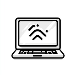 Poster - Laptop with Wifi Connection Icon.