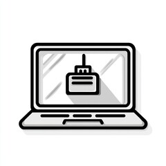 Poster - Laptop screen displaying a network cable connection icon.