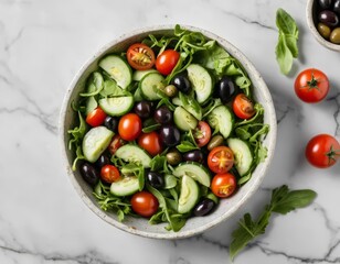 Sticker - salad with tomatoes and cucumbers