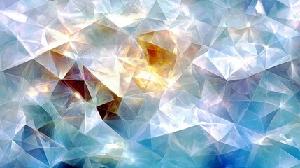 Poster - Abstract geometric background with colorful facets and shimmering light reflections creating a dynamic and energetic atmosphere for design projects