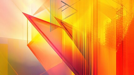 Poster - Vibrant Abstract Background in Yellow, Orange, and Red Geometric Shapes