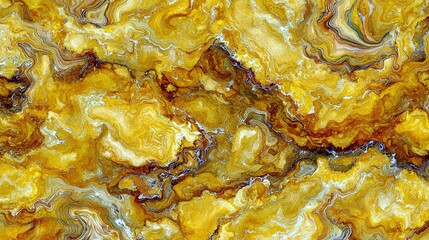 Poster - Vibrant Abstract Marble Texture in Rich Yellow and Golden Tones with Swirling Patterns and Unique Veining for Eye-Catching Background Designs