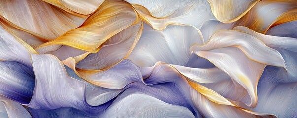 Aufkleber - Elegant Abstract Waves of Soft Colors in Flowing Textures and Smooth Gradients for Background or Artistic Use