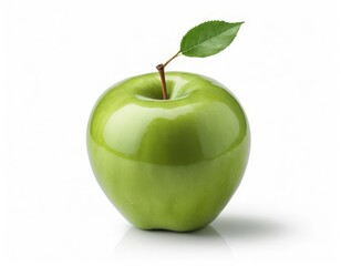 Sticker - green apple isolated on white