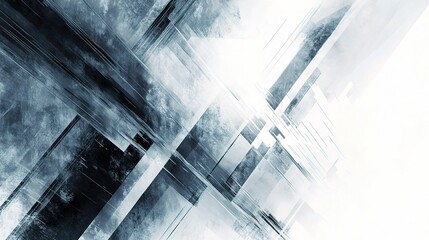 Poster - Abstract Grey and White Geometric Background with Shiny Elements