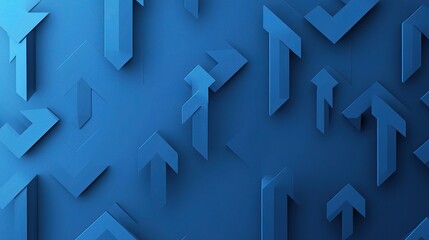 Poster - Blue Background with Multiple Upward Pointing Arrows for Design Use