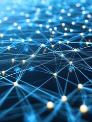 Poster - Abstract Network Design with Glowing Nodes and Connecting Lines