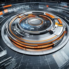 Poster - High-Tech Futuristic Dashboard with Data Visualization Elements