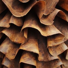 Poster - Textured Layers of Brown Fabric with Rippling and Soft Folds