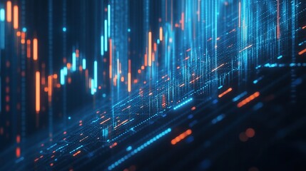 Poster - Abstract Financial Graph With Uptrend Arrows and Data Visualization
