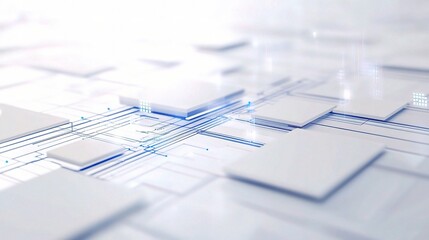 Poster - Modern Abstract Background with Blue Lines and White Shapes