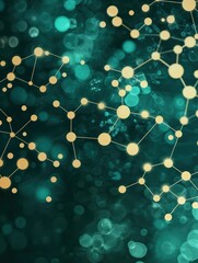 Poster - Abstract Network Connections with Glowing Circles and Dots