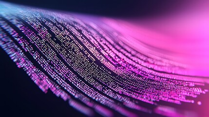 Poster - Vibrant Abstract Digital Waves with Colorful Data Streams