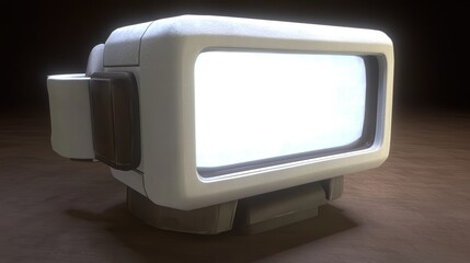 Poster - Retro Futuristic Monitor with Vintage Design and Soft Lighting Effect