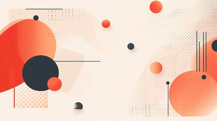 Poster - Abstract Geometric Composition with Sharp Lines and Colorful Circles