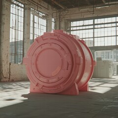 Poster - Striking Pink Vault in Industrial Warehouse Space with Natural Light