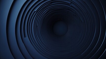 Poster - Dark Blue Hexagonal Texture with Radial Design in Deep Navy Background