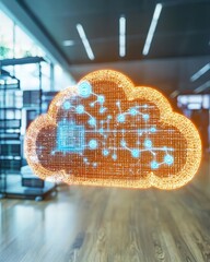 Poster - Digital Cloud Concept with Data and Technology Visualization
