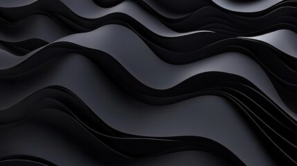 Poster - Dynamic Black Abstract Geometric Layered Background Illustration