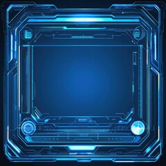 Poster - Futuristic Sci-Fi Frame With Neon Elements and Digital Interface Effects