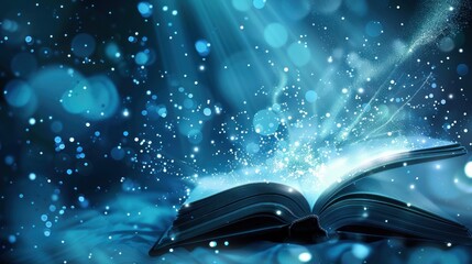 Poster - Magic Book, Glowing with Enchanting Light